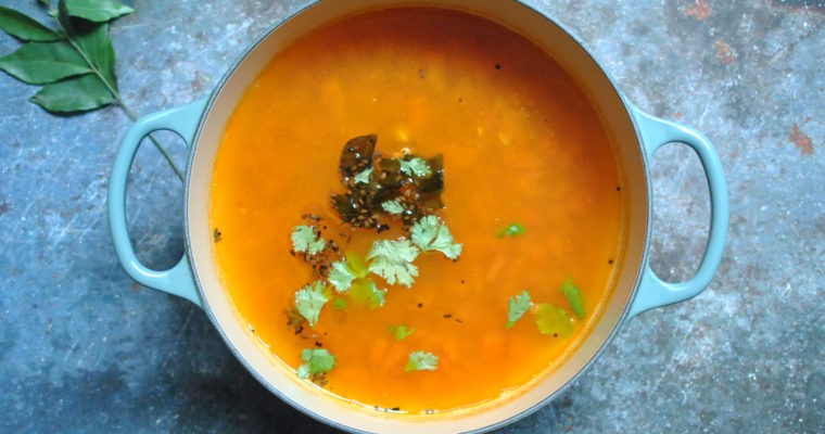 South Indian Tomato Rasam (Tomato Lentil Soup)